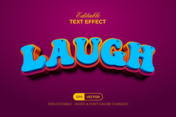 Laugh 3D Text Effect Curved Style. Editable Text Effect.