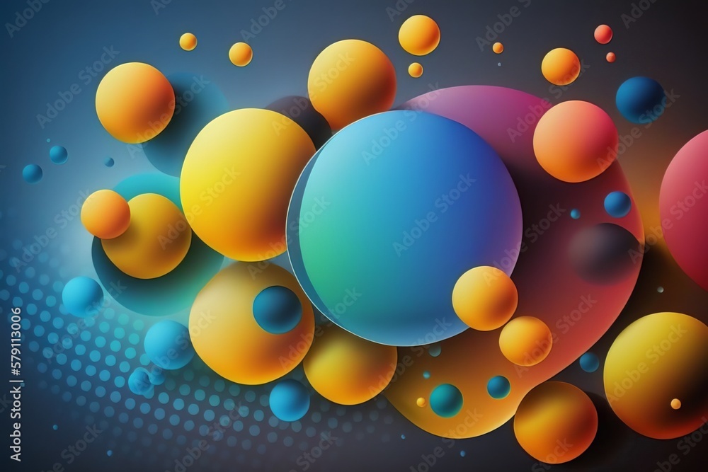 Poster get a colorful touch with our free gradient spheres background - generative ai