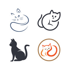 Cat logo illustration icon