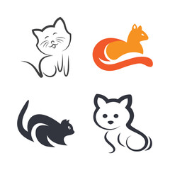 Cat logo illustration icon