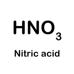 Nitric acid formula icon isolated on white background. HNO3 formula illustration. Monobasic acid. Chemistry. Education.