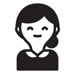 アイコン　笑顔の女性