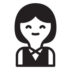 アイコン　笑顔の女性会社員