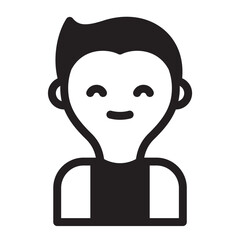 アイコン　笑顔の男性