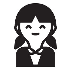 アイコン　笑顔の女子学生