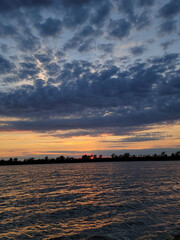 sunset over the river