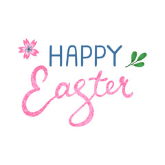 Vector Colorful Hand Drawn Lettering Happy Easter Isolated on White Background