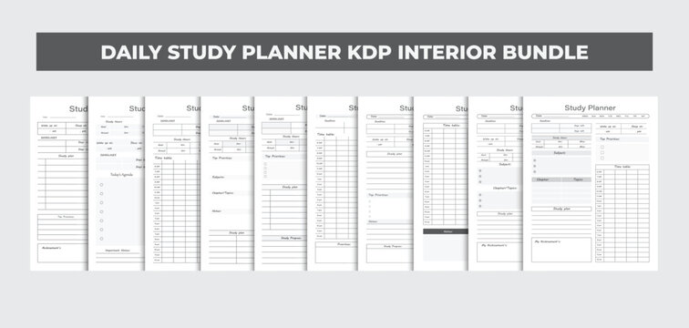 Daily study planner interior design template,eps