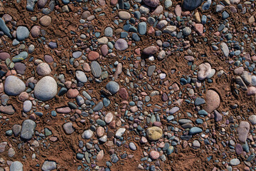 Small stones on dried riverbed