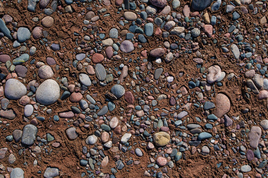 Small stones on dried riverbed