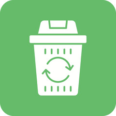 Trash Multicolor Round Corner Glyph Inverted Icon