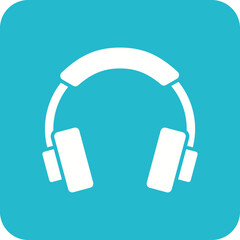 Headphone Multicolor Round Corner Glyph Inverted Icon