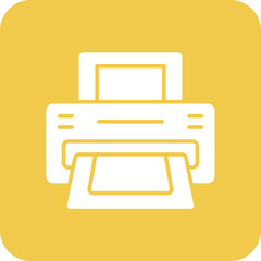 Printer Multicolor Round Corner Glyph Inverted Icon