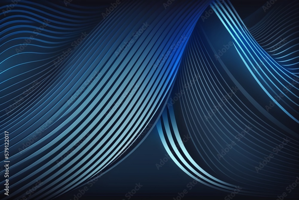 Poster add some dynamic energy to your design with this blue lines gradient background - generative ai