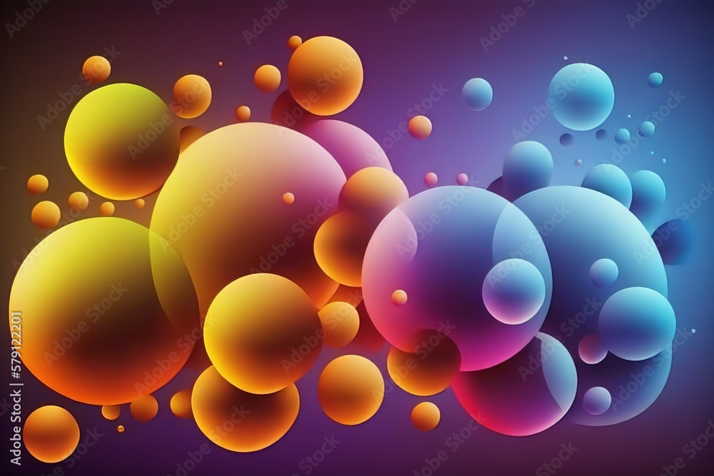 Poster elevate your design with a mesmerizing gradient spheres background - generative ai