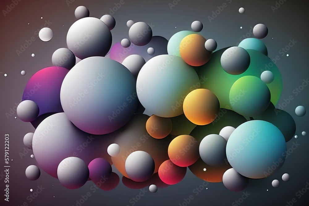 Poster get lost in the captivating colors of a free gradient spheres background - generative ai
