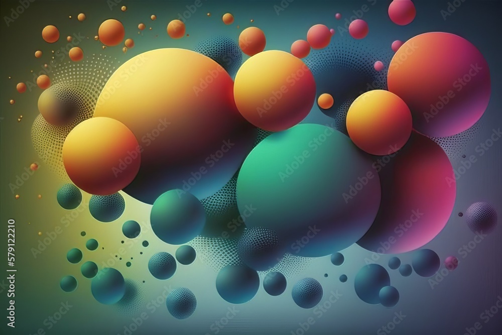 Poster add depth and dimension to your project with a stunning gradient spheres background - generative ai