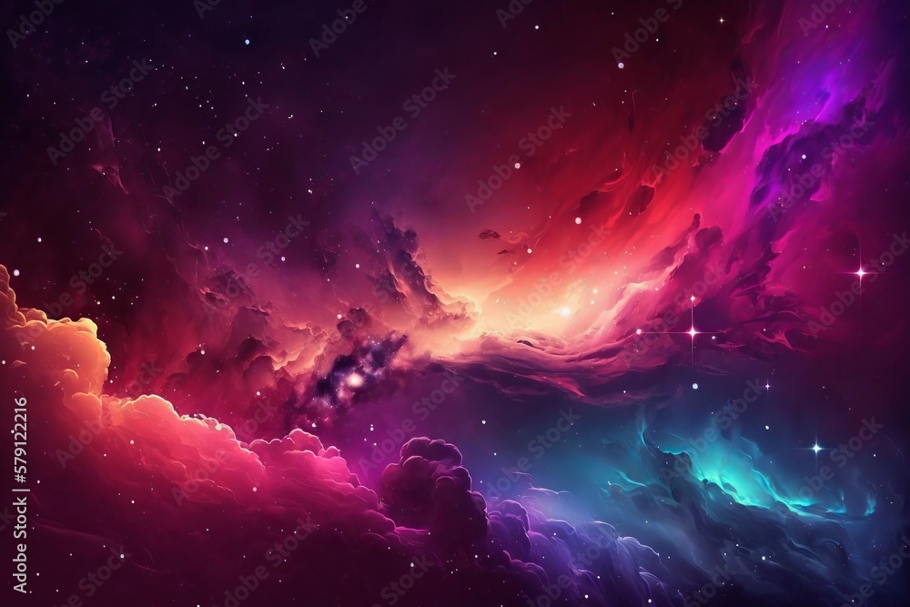 Poster out of this world: explore the cosmos with gradient galaxy background - generative ai