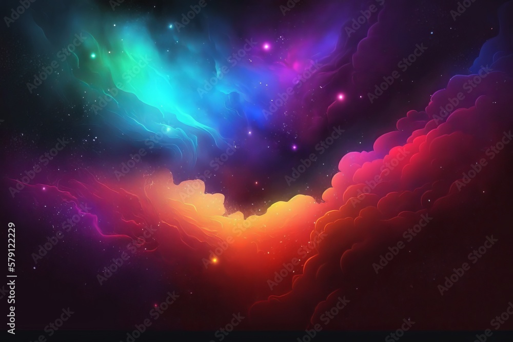 Aufkleber cosmic dreams: gradient galaxy background brings the universe to life - generative ai