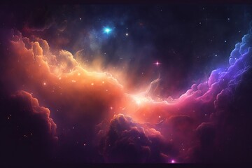 A stunning display of color and space: gradient galaxy background - Generative AI
