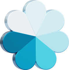 Chart diagram 7 sections or steps. 3d icons for infographic presentation.