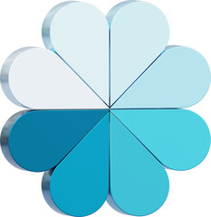 Chart diagram 8 sections or steps. 3d icons for infographic presentation.