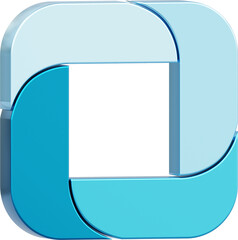 Chart diagram 4 sections or steps. 3d icons for infographic presentation.