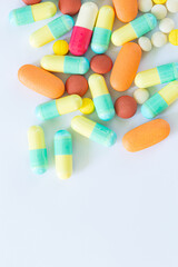 pills on a white background,Different colorful pills on white background,Pill,Cut Out,Capsule - Medicine,White Background,
Prescription Medicine,