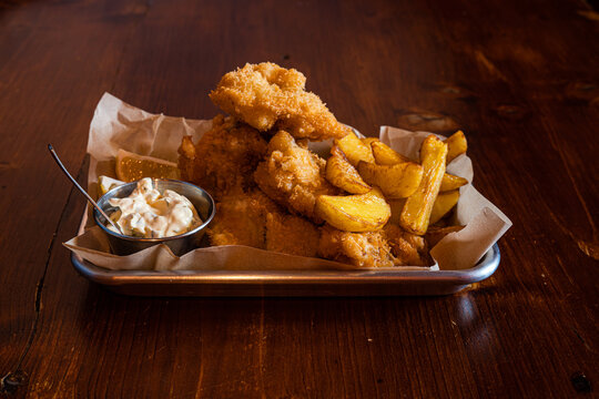 Traditional English dish Fish and chips