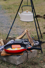 cooking on the campfire