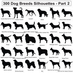 300 Dog Breeds Silhouettes Collection Set Part 2
