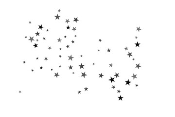 Star confetti. Silver casual confetti background. Bright design pattern.