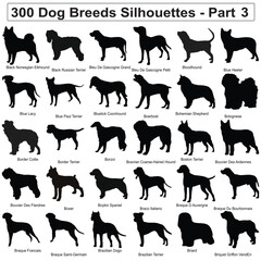 300 Dog Breeds Silhouettes Collection Set Part 3