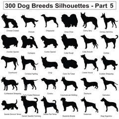 300 Dog Breeds Silhouettes Collection Set Part 5