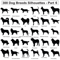 300 Dog Breeds Silhouettes Collection Set Part 6