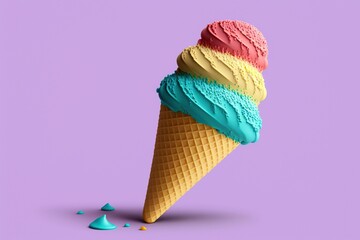 Delicious ice cream cone. Generative Ai