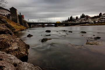 Long Exposure in Bad Tölz over the Isar and a Bridge