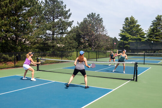 Pickleball Players in Action