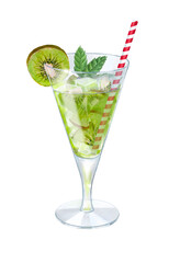 Tropical cocktail with Kiwi and mint