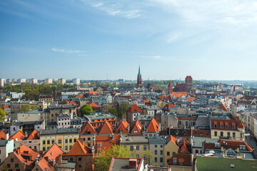 Naklejka na ściany i meble View on the city center of Torun, Poland