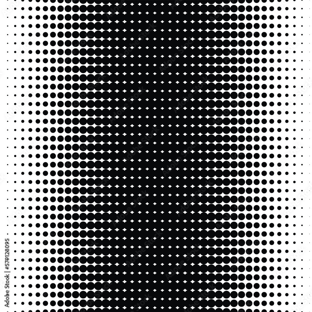 Poster black and white halftone background. abstract round circle shapes pattern dotted backdrop.