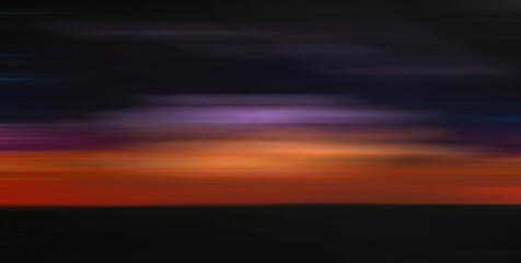 Vivid landscape, black, pink, purple in motion with blurring