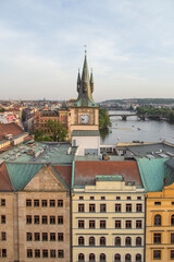 Beautiful view of Charles Bridge, Old Town, and Old Town Tower of Charles Bridge, Czech Republic