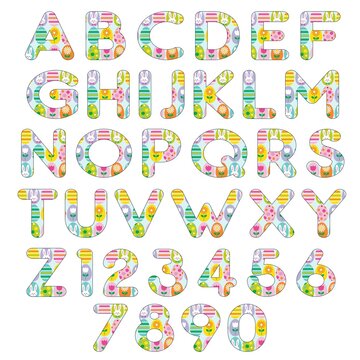 Easter egg pattern alphabet