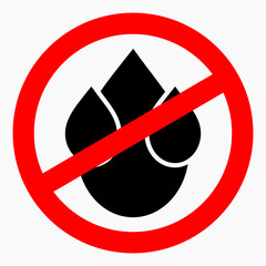 No drop icon. Leak protection. Water protection. No water. Vector icon.