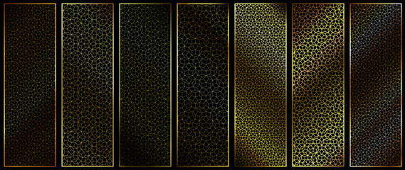 Set of Golden Penrose Tiling Patterns - Vector Abstract Aperiodic Tiles Mosaic Backgrounds
- 579130833