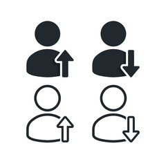 Person upload download icon. Illustration vector