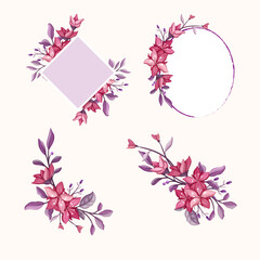 Flower Frame Vector Banquet Wedding Card invitation Background Collections 