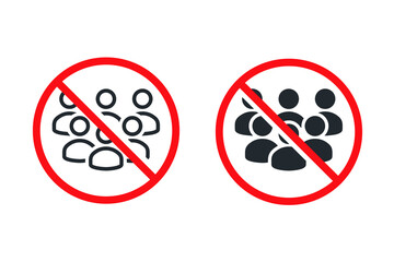 Group crowd prohibited. Illustration vector