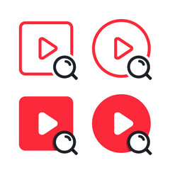 Search video icon symbol. Illustration vector 